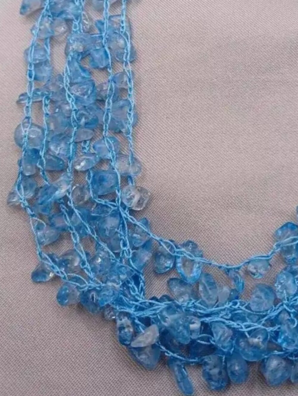 Kenneth Cole Light Blue Multi-Strand Beaded Necklace